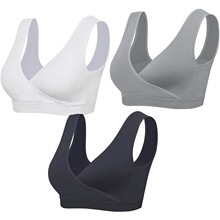 Y 46866 Wirefree Cross Front Maternity Nursing Sleep Bra ��
