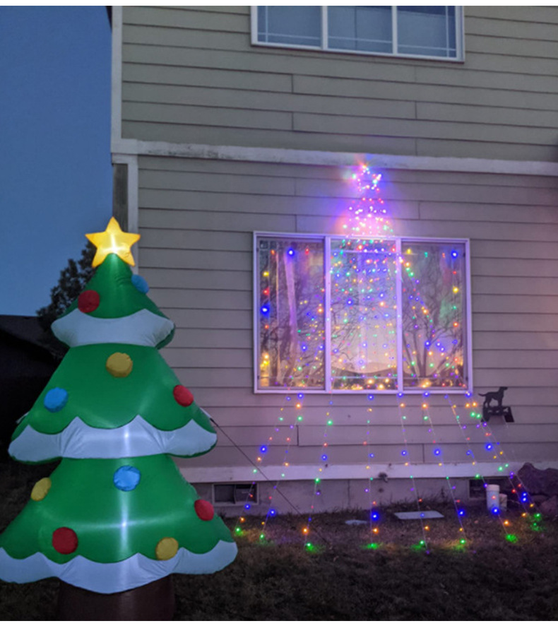 亚马逊跨境户外led灯串防水圣诞装饰灯串彩灯窗帘灯草坪灯星星