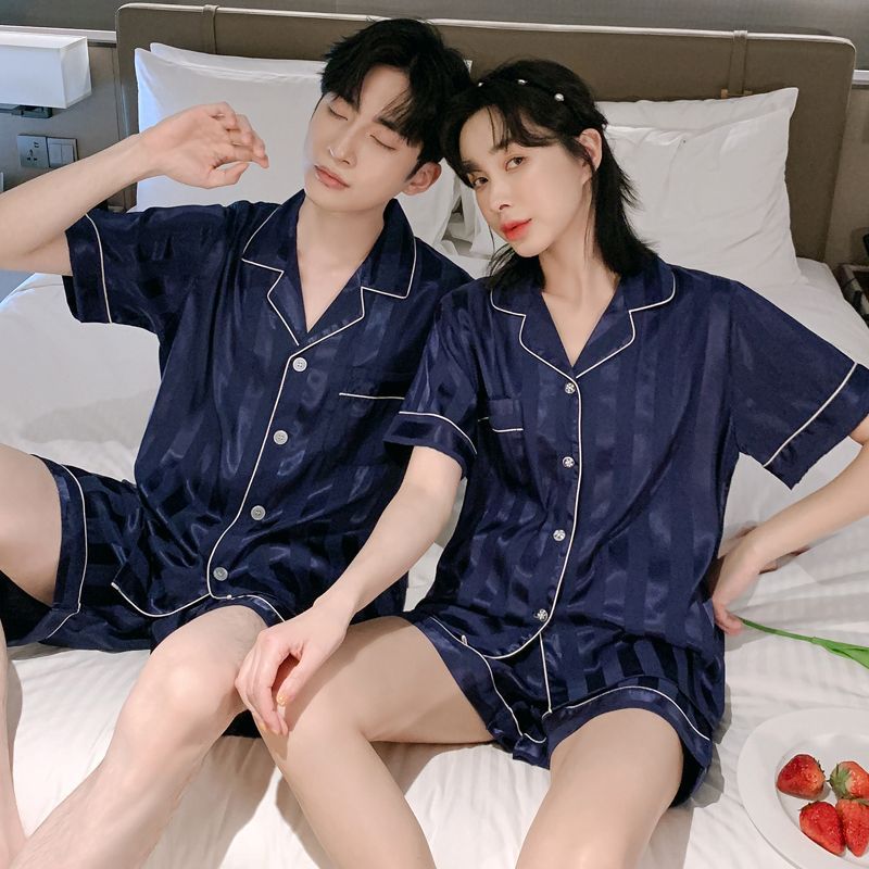 와이드 로얄 블루 스타일 - 반팔 반바지
