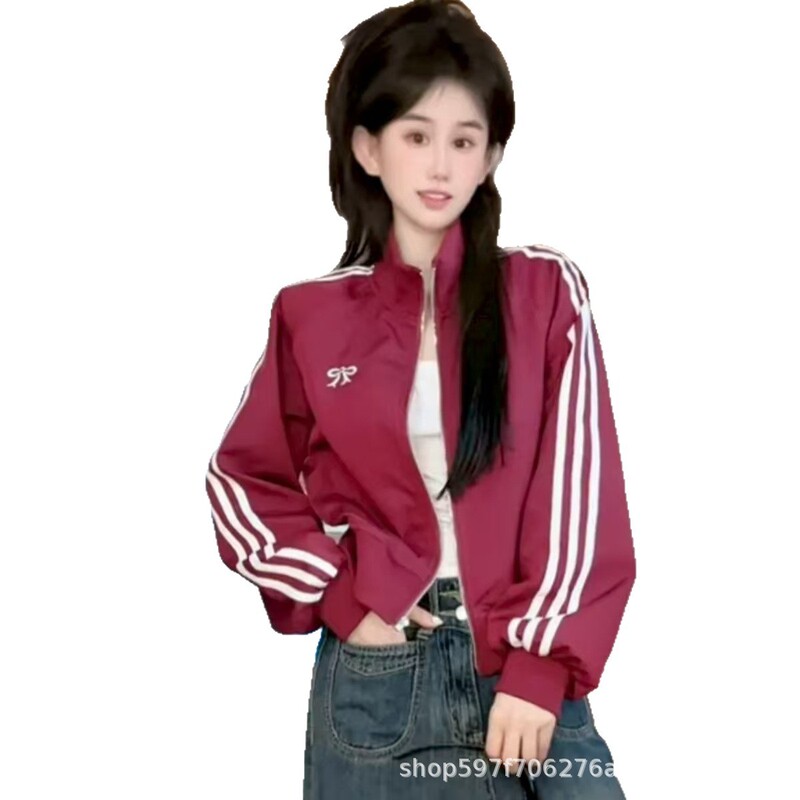 韩系休闲宽松立领夹克短外套女2025年秋季新款宽松小个子百搭上衣|undefined