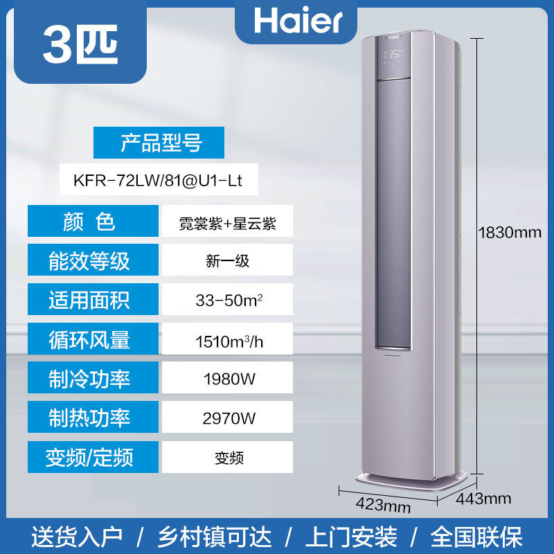 ハイアール・スマートホームは、涼しく快適な空調用の1.5馬力のインバーター冷暖房小型赤い花の統率者を製造しています。|undefined