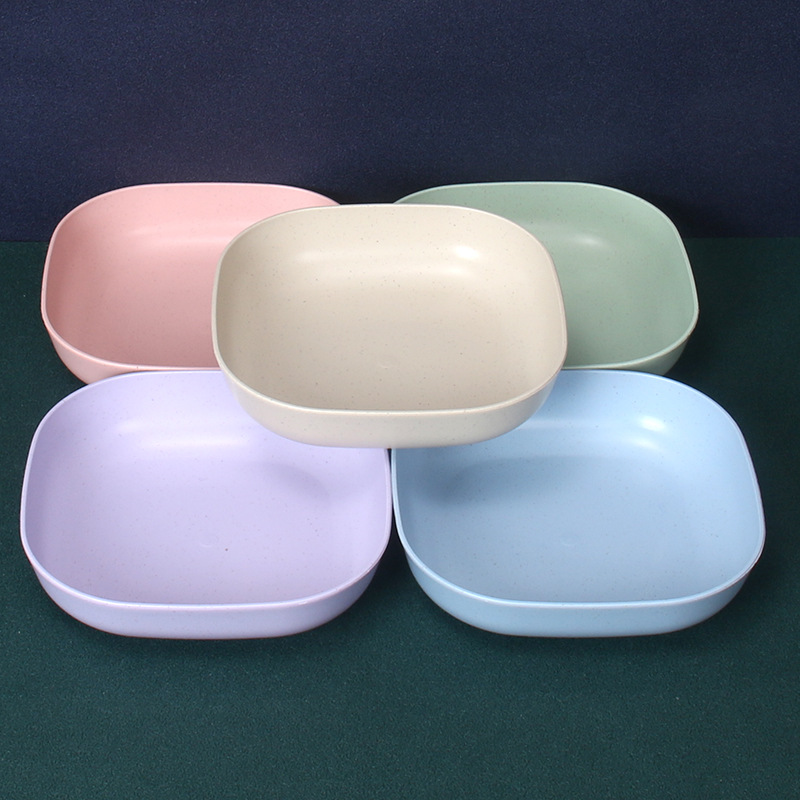 Plato Cuadrado Hondo para Huesos de 15 cm Set de 10 de Paja de Trigo y PP, Apto para Microondas, para Restaurante image 4