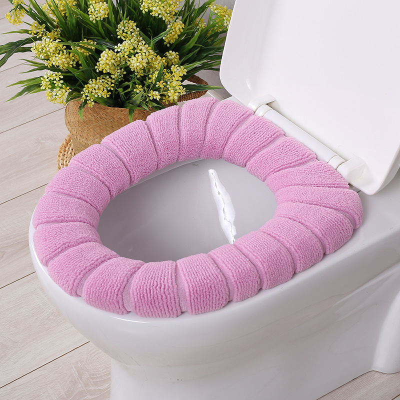 トイレマットを厚くした四季通用の取っ手付きトイレ座布団保温とトイレカバー家庭用トイレリング卸売り|undefined