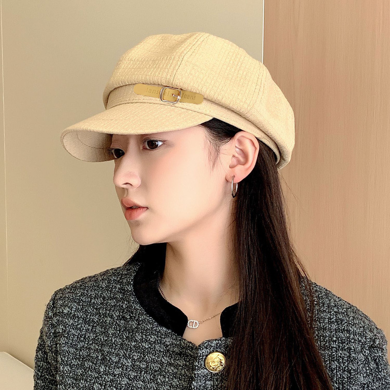 早秋韩系贝雷帽子女秋冬英伦复古八角帽网红同款遮阳显脸小鸭舌帽|undefined