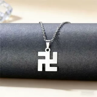 卍字不锈钢项链hiphop钛钢吊坠时尚简约万字符潮人个性精抛光挂坠