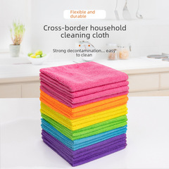 6色跨境清潔毛巾廚房不易沾油洗碗百潔布家務擦桌洗車多功能抹布