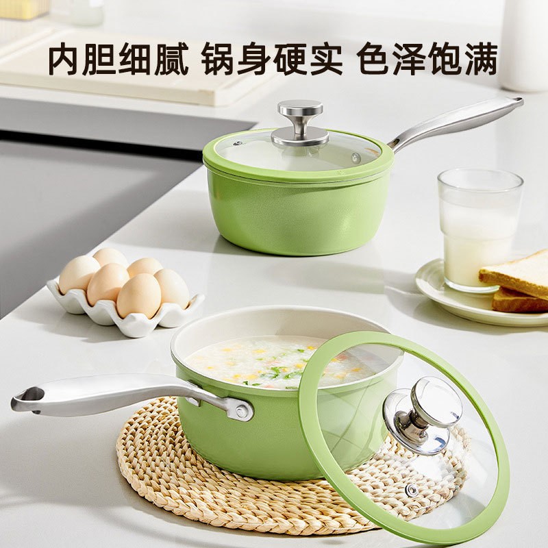 Nueva olla pequeña color verde aguacate, olla para suplementos alimenticios específicos para bebés, olla todo en uno para cocinar y guisar, olla para sopa, apta para todo tipo de estufas, disponible para dropshipping.