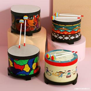 Orff Musical Instrument Kidsren's Drumming Drum Snare Drum Hand Drum Drumming Conjoined Drum Toy Baby Baby Hand Drum