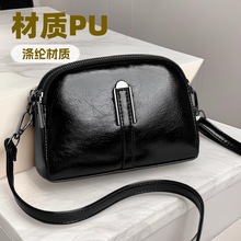 油蜡牛皮单肩女饺子包女士斜挎托特真皮包通勤包软皮包小方包