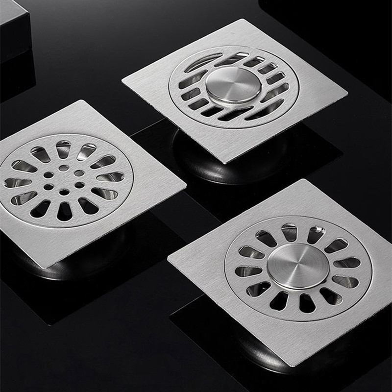 15*15不锈钢厕所卫生间浴室大排量防臭地漏方形4寸5寸工程专用款