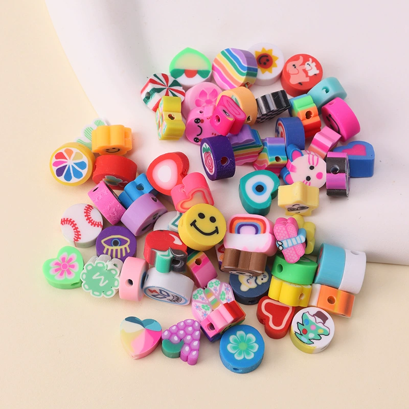 Цветные мягкие керамические бусины пятиконечная звезда ломтики фруктов свободные бусины любовь пятиконечная звезда DIY ожерелье браслет аксессуары