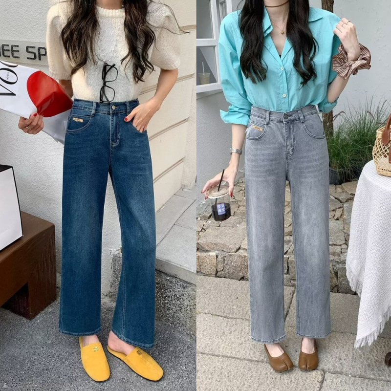 chubby girl Jeans High Waist Nine Points Elastic Slim Smoke Tube Plus Size Spring New Loose Straight Pants 492506 chubby girl Jeans High Waist Nine Points Elastic Slim Smoke Tube Plus Size Spring New Loose Straight Pants 492506
