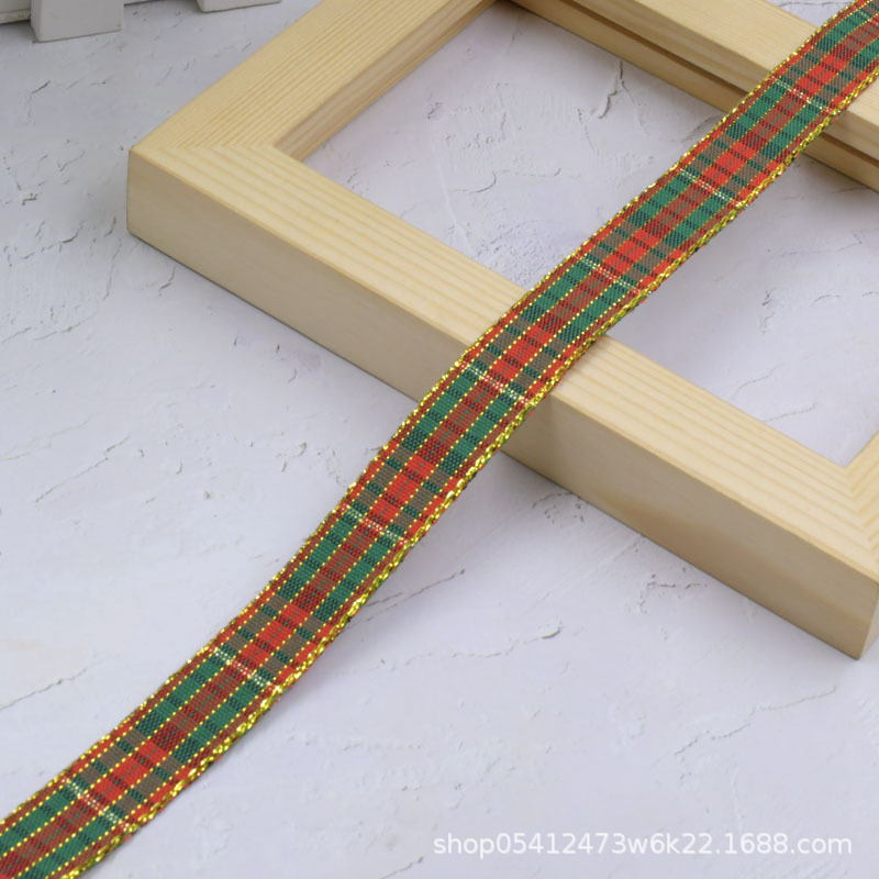 Cinta navideña multicolor Plaid cinta flor regalo embalaje decoración navideña DIY joyería material al por mayor
