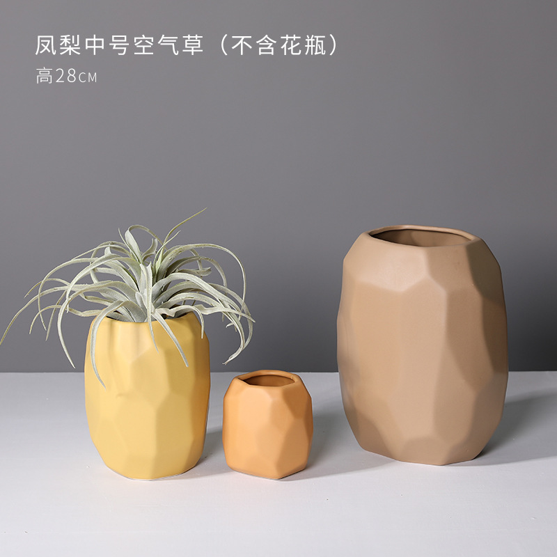 Nórdico simple geométrico Morandi florero arte cerámica decoración hogar sala de estar flor arreglo flor seca Mesa Decoración