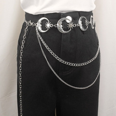 外貿月亮星星金屬腰鏈女配飾新款潮時尚辣妹身體鏈連衣裙腰帶鏈條