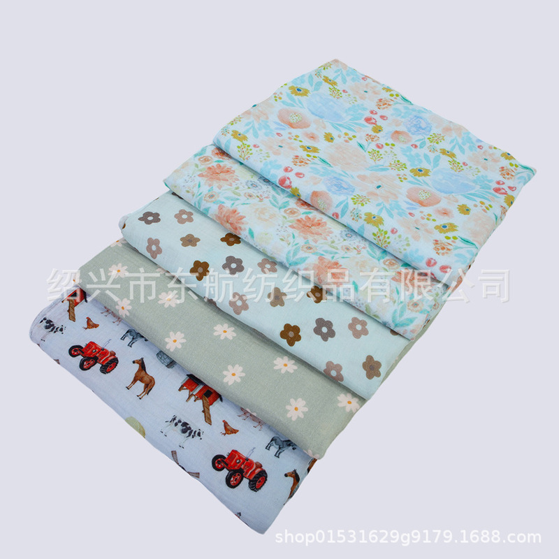 Spot Double-Layer Cotton Gauze Printed Crepe Gauze Baby Towel Bath Towel Home Clothes Children's Clothing Sweat-Absorbent Towel Fabric Spot Double-Layer Cotton Gauze Printed Crepe Gauze Baby Towel Bath Towel Home Clothes Children's Clothing Sweat-Absorbent Towel Fabric
