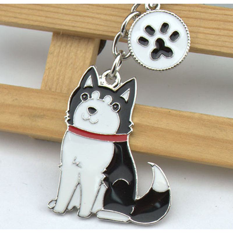 希音ステッカー漫画ギフト二哈ペット犬キーホルダーペンダント金属ハスキーアクセサリーペンダントギフト|undefined