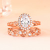 Retro ring, zirconium, set, accessory, suitable for import, silver 925 sample, European style