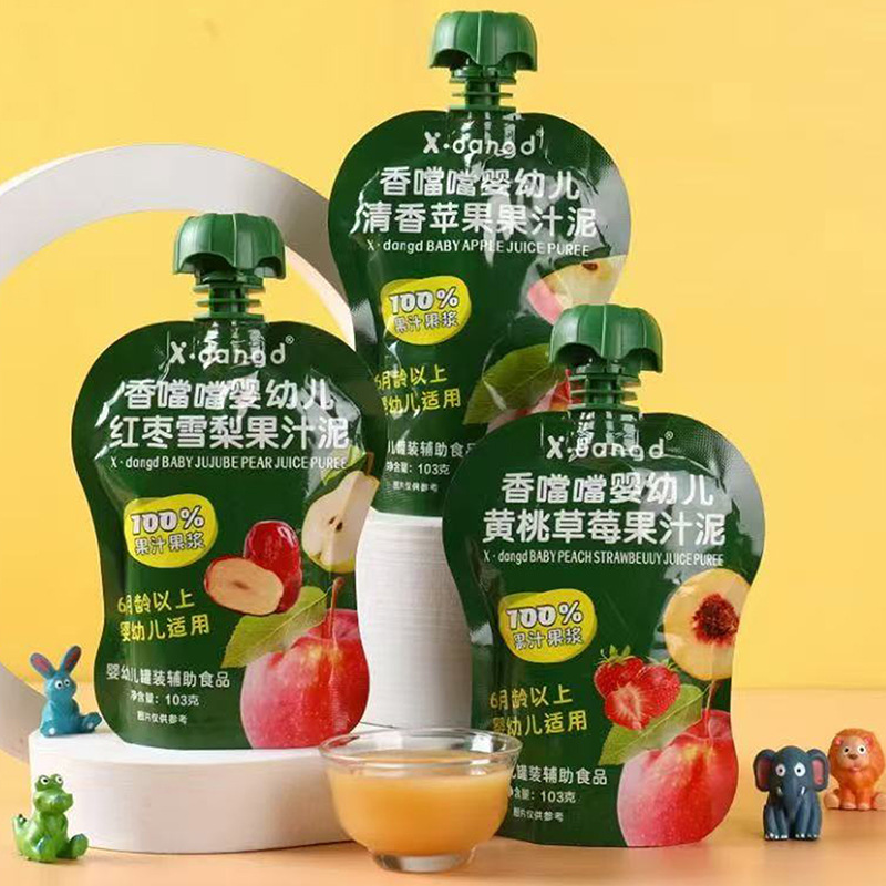 Fragrant Infant Food Supplement Juice Puree Fruit Puree Kidsren's Fruit and Vegetable Snacks Portable Strawberry Sucking Fruit Puree 103g