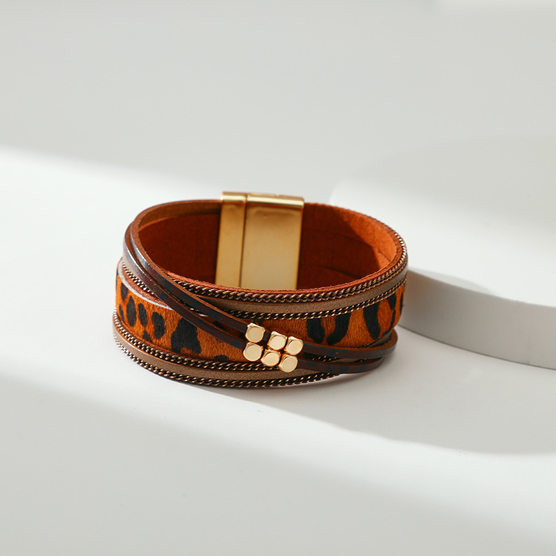 Fashion Leopard Pu Leather Womenu0027S Bangle 1 Piece