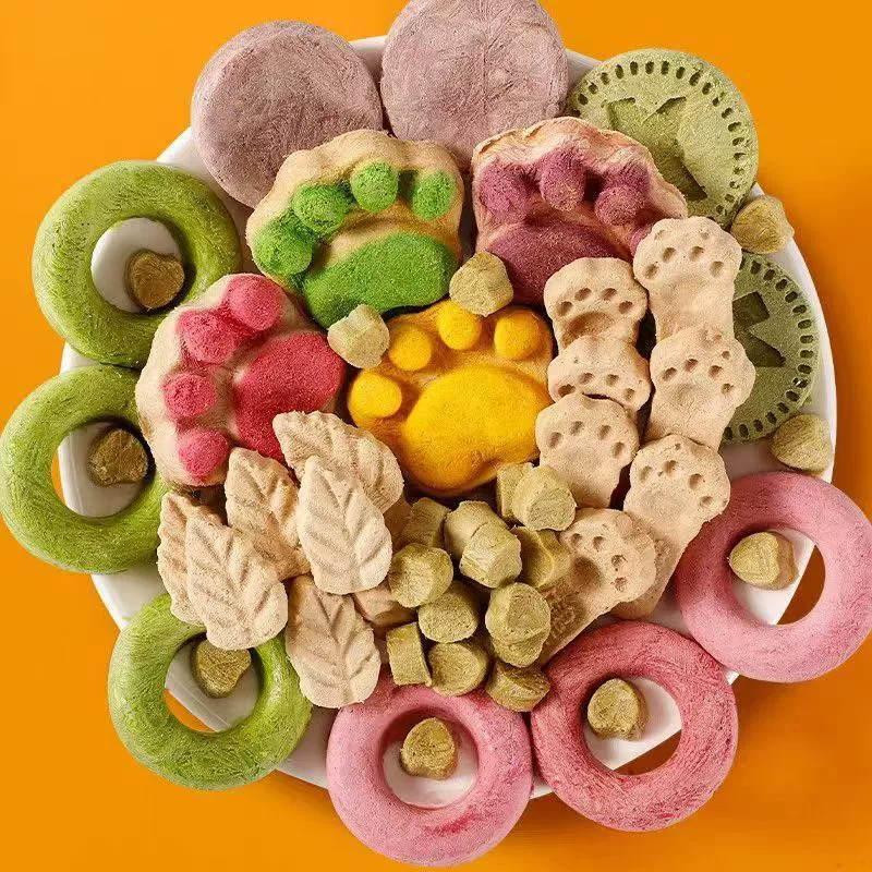 Ледяные снеки для домашних животных, независимая упаковка для свежего хранения, откармливание волос, щек и коренных зубов, смешанные сырые кости, мясо, фрукты и овощи, вкусно для кошек и собак.