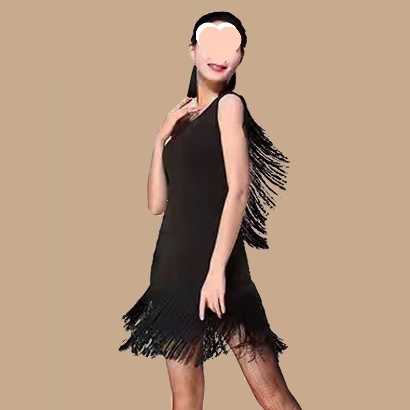 Latin dance dress for women, new summer style, sleeveless tassel dress, dance practice outfit, performance costume, red.