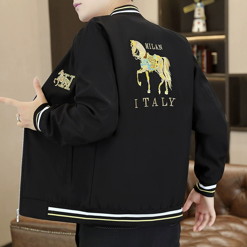 Весенняя и осенняя новая мужская куртка корейская модная бейсбольная куртка с вышивкой тонная мужская куртка повседневная куртка
