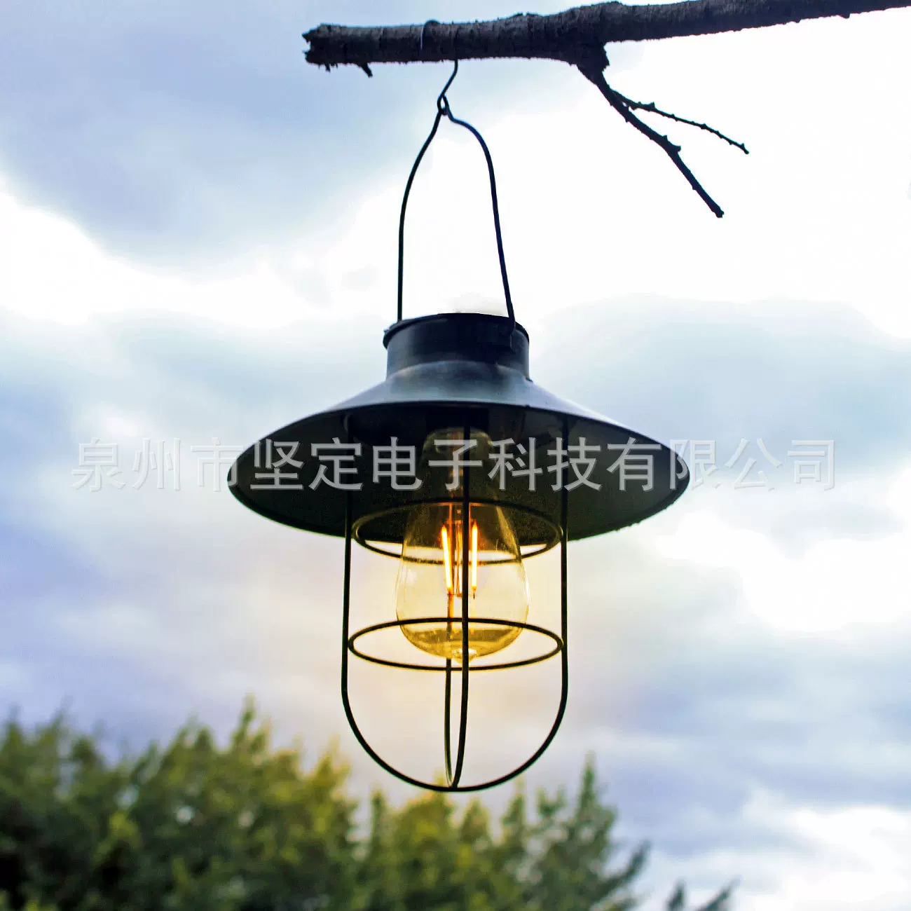 复古中式太阳能灯笼 庭院景观装饰灯 民宿节日氛围防水灯