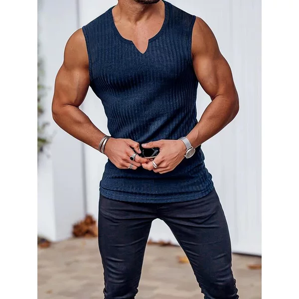 P 51997 Vertical Stripe Knit Fitness Tank Top