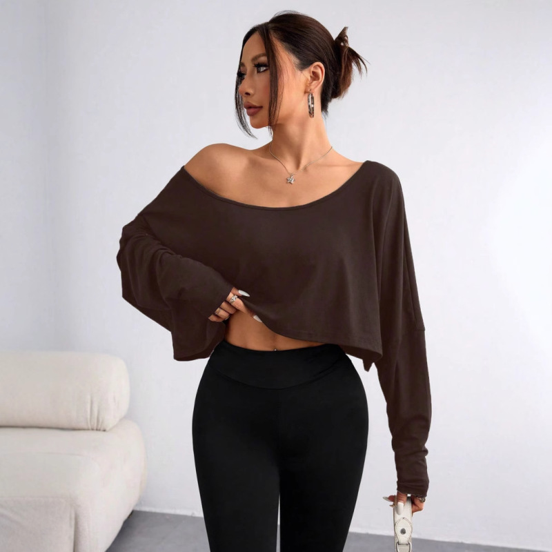 2025 Europe and the United States cross-border Amazon AliExpress fashion shoulder loose bottoming jacket T-shirt