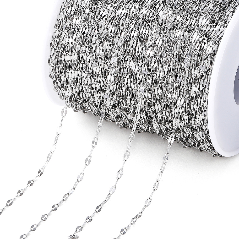 10g Weight Chain Jewelry Making Type DIY Jewelry Accessories Classification 2 M Quantity 304 Stainless Steel Material Solid Color Pattern All Seasons Season Plating Design Basic, Simple Style Style 2 M 304 Stainless Steel DIY Jewelry Accessories Chain Basic Simple Style Solid Color 9
