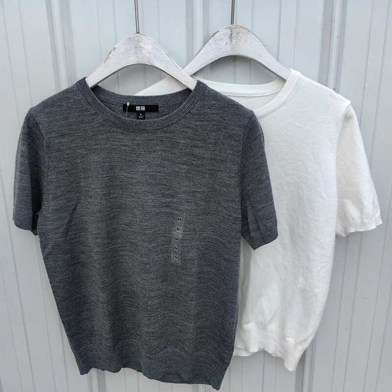 26 Women's Fine-Spun Merino Round-Neck Knitwear Solid Color Pullover Short-Sleeved T-Shirt for Work and Leisure, Versatile 485306