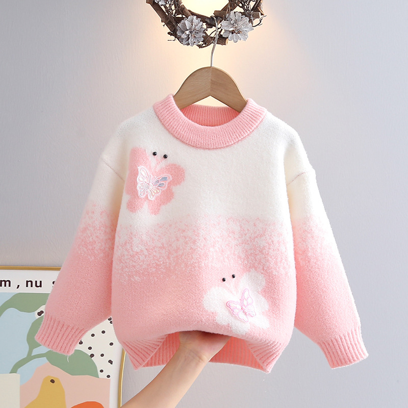 Children's clothing mid-collar thickened sweater autumn and winter…