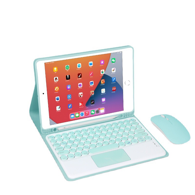 For iPad Pro11 Russian Touch Keyboard Case 10.2 Round Keys Air5/4 Case 9.7 Leather Case 10.5