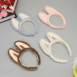 万圣节恶魔宝宝毛绒耳朵发箍搞怪儿童动物头箍布布精灵耳洗脸发箍