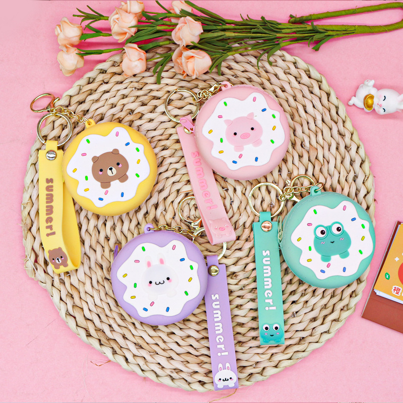 Los fabricantes suministran popular silicona pequeño monedero niños lindo almacenamiento clave caso pequeño y fácil de llevar bolsa auriculares