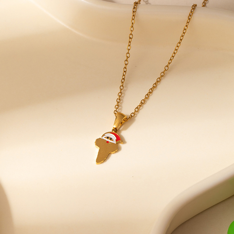 7g Weight 0.03µm Gold Plating Thickness Electroplated Gold Plating Process Golden Plated Plating Material 201 Stainless Steel Pendant Material Pendant Necklace Classification 201 Stainless Steel Chain Material cable chain Chain Type 1 Piece Quantity Holiday, Daily Occasion 201 Stainless Steel Material Santa Claus, Number Pattern Women's Gender Cute Style Plating Craft Fashionable Stainless Steel Christmas Necklace For Women 26 Small Letter Pendants Versatile Minimalist Choker Trendy Accessory 24