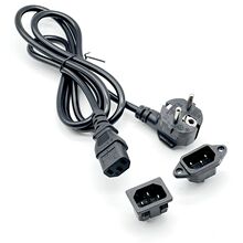 品字形線帶插座AC電源線 歐標法國頭品字尾 歐規煙斗插電源連接線