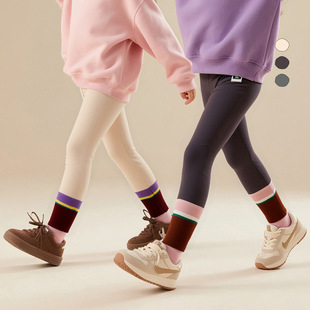 Tongbei Leggings 2025 Autumn New Girls Casual Pants Contrast Color Easiest for Match Fashion Children's Clothing Pants