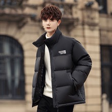 明星同款羽绒服男短款立领加厚保暖拼接撞色冬季百搭防风外套潮