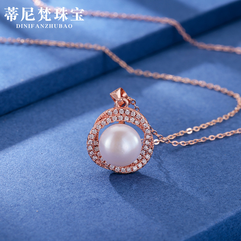 S925 plata esterlina collar de perlas agua dulce para las mujeres verano versátil nicho diseño alto sentido madre colgante cadena clavícula