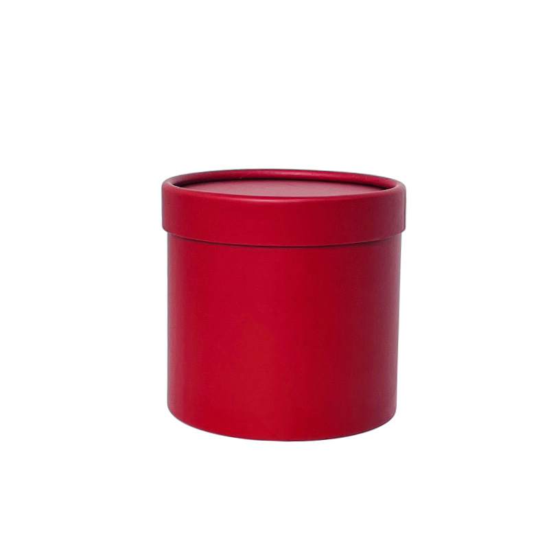 Caja floral cilíndrica pequeña de color sólido