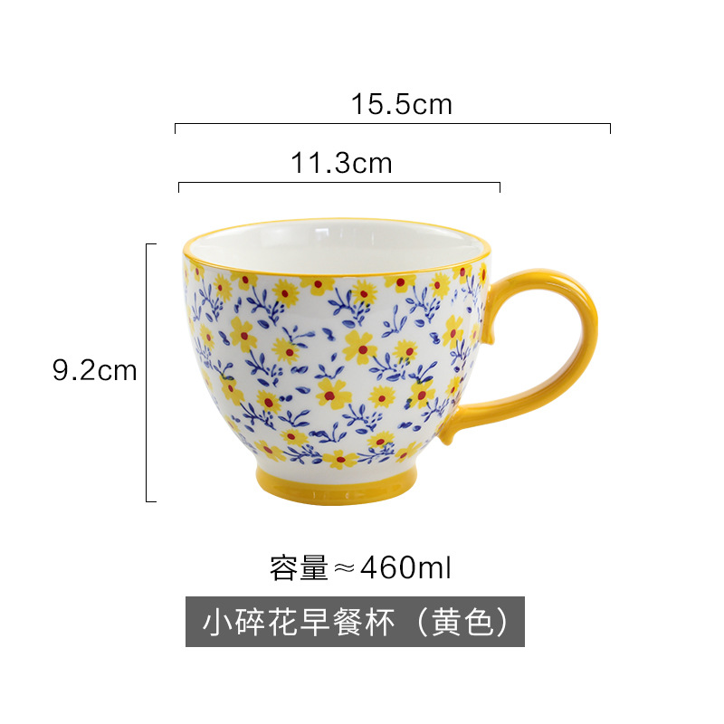 Hermosas tazas de Navidad pintadas a mano creativas lindas tazas de cerámica esmaltadas con tazas de dibujos animados de color con cucharas tazas de desayuno