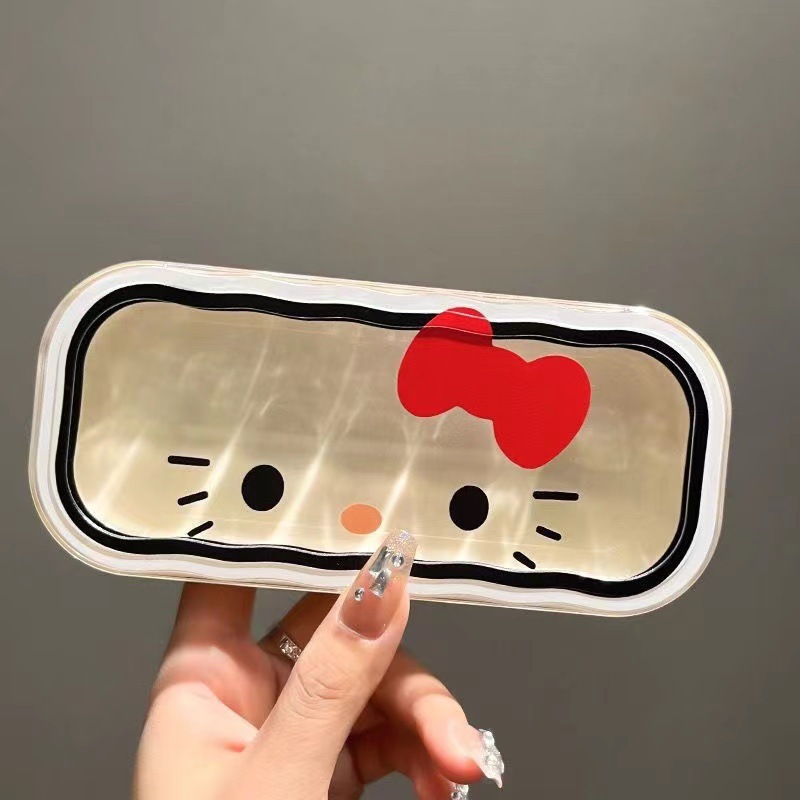 Estuche para gafas moderno con un toque de alta gama, diseño ondulado y bonito, estuche transparente portátil para gafas, estuche para gafas de miopía, estuche para gafas infantiles.