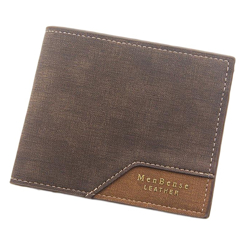 MenBense nuevo gilding impreso hombres billetera corta bisagra esmerilado multi-tarjeta de gran capacidad de la cartera de los hombres