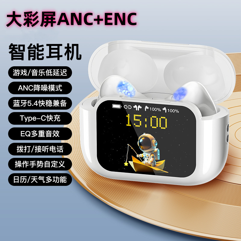 Cross-Border A/E11 Bluetooth Headset with Anc+Enc Active Noise Reduction, Large Color Screen, Business, Sports, and Gaming Capabilities, and Ultra-Long Standby Time Cross-Border A/E11 Bluetooth Headset with Anc+Enc Active Noise Reduction, Large Color Screen, Business, Sports, and Gaming Capabilities, and Ultra-Long Standby Time
