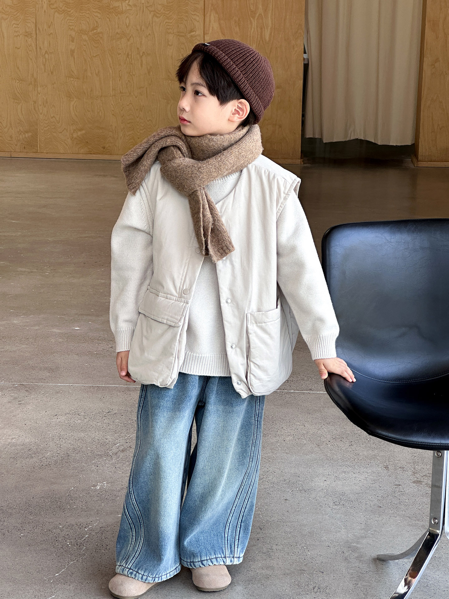 Chaleco de algodón para niños otoño y invierno 2025 ropa infantil nueva ropa de invierno de algodón para niños chaleco de aire extranjero al por mayor