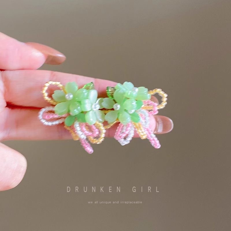 Oversized Enamel Flower Bracelet For Women 3d Floral Statement_voghion.com
