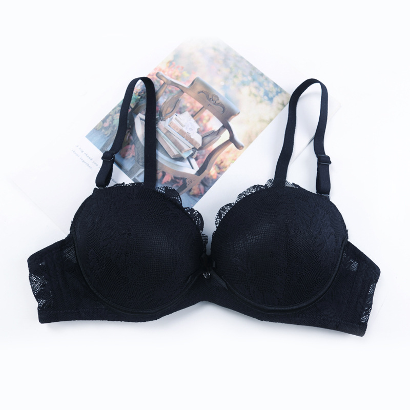 Pequeño pecho para reunir sexy damas sujetador delgado debajo de la banda gruesa de acero de la fábrica de ropa interior en stock sujetador del sudeste asiático