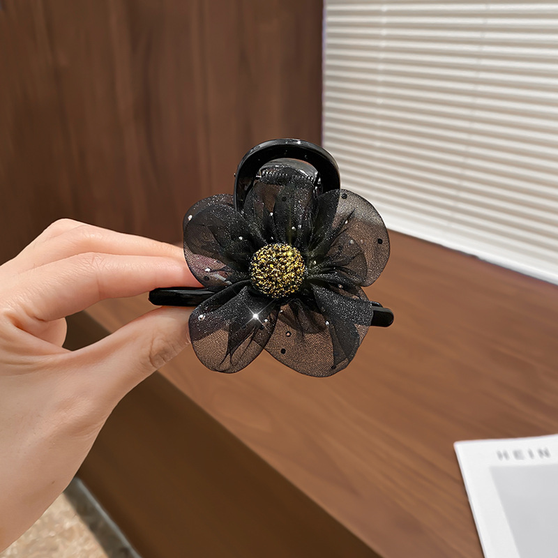 Diamante de malla sol clip clip de cabello de cola de caballo alta sensación de alta calidad clip de cabello versátil detrás del cerebro clip de pescado adornamiento para el cabello